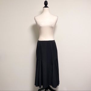 Byron Lars Dark Gray Mermaid Pleated Midi Skirt 4 Side Zipper Unlined
